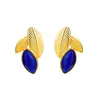 Pendientes de Plata de Ley S925 con Forma de Hoja de Turquesa Roja Natural Africana y Lapislázuli, con un Toque Elegante y de Alta Gama
