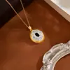 Colgante de Plata de Ley S925 Vintage Bicolor con Microincrustaciones de Pétalos para Cabujón Ovalado Accesorios para Joyería DIY con Piedras Preciosas