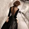 Vestido de Noche 2026 Nuevo Estilo Banquete Moda Vestido Cuello en V Largo Negro Sexy Vestido de Anfitrión para Reunión Anual para Mujeres