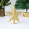 Decoração de Natal 24,5cm tridimensional com pó salpicado plástico galvanizado grande estrela de cinco pontas acessório para decoração de árvore de Natal
