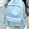 Mochila Ins de Color Sólido con Diseño de Letras, Simple, Versátil, Estilo Japonés, para Mujeres, Adecuada para Estudiantes de Secundaria, Preparatoria y Universidad