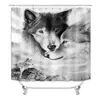Cortina de Ducha para Baño Serie Lobo Impermeable, Engrosada, Resistente al Moho, Impresión Digital de Alta Gama Nórdica, Suministro Directo del Fabricante, Cortinas de Ducha al por Mayor