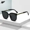 Gafas de sol de cuero con cadena para pierna, nuevo estilo transfronterizo europeo y americano, moda coreana, gafas de sol de alta gama con protección UV para hombre
