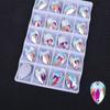 Taladro de cristal de fondo plano en forma de gota cosido a mano, taladro exótico AB, taladro de bricolaje cosido a mano, taladro de costura para ropa y zapatos