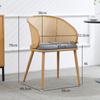 Silla de Comedor con Reposabrazos para Hogar, Restaurante, Cafetería, Silla de Ratán Hecha a Medida para Bar, Casa de Huéspedes, Tejido de Ratán con Hierro Forjado