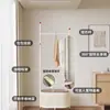 Perchero de Pie para Dormitorio con Espejo, Espejo de Cuerpo Entero, Perchero Integrado, Espejo de Vestir Móvil, Perchero Simple a Prueba de Polvo, Modelo Nuevo