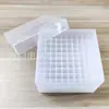 Caja de tubos congelados de 5 ml, caja para tubos de muestra centrífuga, caja congeladora de plástico, rejilla de 100 posiciones, se puede colocar