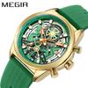 MEGIR Relojes nuevos Correa de silicona para hombre Cronógrafo multifuncional Tendencia de moda Reloj deportivo