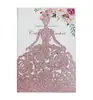 Comercio Exterior Papel con Purpurina Dorada Flor de Rosa Chica Bonita Tarjeta de Felicitación Plateada Tarjeta de Invitación Tarjeta Tarjeta de Invitación Hueca En Stock