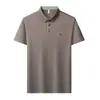 Nueva Camisa Polo de Manga Corta de Verano para Hombre Casual de Negocios Color Sólido Estampada Cómoda Camiseta con Cuello para Hombre Tops de Exportación