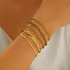 Conjunto de Pulseiras Multicamadas Novo Retrô Transfronteiriço Europeu e Americano Design de Nicho Feminino Joias de Moda de Luxo Leve Atacado