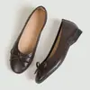 Zapatos de piso planos de boca poco profunda de comercio exterior europeo y americano al por mayor para mujer 2026 Nuevo Otoño Punta Redonda Mary Janes con Falda