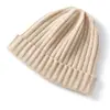 Cachemira Otoño/Invierno 2026 Nuevo Sombrero Casual de Punto de Color Sólido de Alta Gama para Mujer, Cálido para Exteriores, Pesado, de Canalé