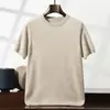 Otoño temprano 2026 nuevo suéter de lana pullover casual de manga corta de cachemira para hombre con cuello redondo capa base moderno venta al por mayor