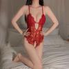 Lingerie Sexy Renda Transparente Vazada Bodysuit Sem Costura na Virilha Uniforme de Suspender Camisola Feminina Atacado Sedutor