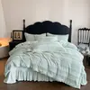 Juego de ropa de cama de cuatro piezas estilo lujo con pelo de conejo y terciopelo de leche, con un diseño de alta gama, engrosado para abrigar y adecuado para uso invernal