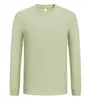 Camiseta de manga larga con cuello redondo de Lenzing Modal de doble capa para otoño e invierno, uso unisex en grupo, versátil con diseños estampados y bordados