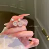 Pendientes de aguja de plata S925 con circonitas brillantes y exquisitas para mujer, ligeros, lujosos y elegantes, de alta gama, populares entre las celebridades de Internet, que combinan con todo.