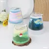 Paquete de Materiales para Velas de Pintura con Arena Velas Creativas de Pintura con Arena Paisaje Taza de Pintura al Óleo Vela Arena de Colores Hecha a Mano Vela Flor de Hielo Sin Llama DIY