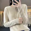 Abrigo de terciopelo Andy de color liso con cuello redondo estilo coreano, suelto, adelgazante, para ir al trabajo, hebilla sin costuras, cárdigan de punto para mujer