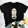 2023 nuevo deseo historia extraña 4 máscara patrón de carta moda cuello redondo manga corta camiseta top