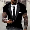 Camiseta Nueva Transfronteriza Degradado Ropa de Trabajo Estampado Creativo de Patrón Talla Grande Holgada Esenciales Camiseta de Manga Corta
