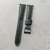 Nuevo en Stock Elegante Adecuado para Negocios para Huawei Samsung Hebilla de Cuero de Caballo Costura Doble Correa de Reloj de Piel de Vaca 20-22 mm