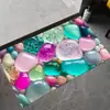 Alfombrilla de Barro Diatomeas para Entrada de Baño, Alfombrilla Absorbente de Agua para Pies, Resistente a la Suciedad, Lavable, Alfombrilla Antideslizante, Alfombrilla de Piso de Baño con Piedras 3D