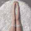Medias divertidas para mujeres, sexys, coquetas, para la cama, tentación, encaje blanco, medias de rejilla largas, venta al por mayor 5010