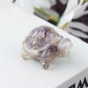 Animal de cristal natural, cristal blanco, linda tortuga pequeña, joyería decorativa creativa para escritorio, artesanías, adornos para coche
