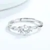 Anillo de Pareja Enroscado de Plata de Ley S925 Anillo de Pareja Simple Estilo Japonés Coreano para Hombres y Mujeres Anillo Abierto Verde Hall Seda Anillo