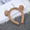 Diadema con Orejas de Oso Moda Linda Estilo Coreano Felpa Color Caramelo Dibujos Animados Halloween Diadema para el Cabello Accesorios Simples para el Cabello