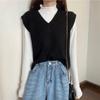 Chaleco sin mangas con cuello en V para otoño e invierno de 2023, suéter para mujer, abrigo, chaleco, top de una pieza, entrega de comercio exterior