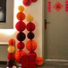 Venta al por mayor bola de panal boda decoración colgante de techo individual rojo rosa sala de bodas sala de estar Día de Año Nuevo pasillo ventana linterna