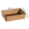 Mesa de Té Cesta de Bocadillos Mesita de Noche Caja de Almacenamiento Cesta con Cajón Cesta de Almacenamiento para Artículos de Baño Marco de Ratán de Plástico