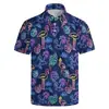 Camisa Polo para Hombre Camisa de Golf Divertida Camisa Polo Hawaiana Camisa Polo Divertida de Playa de Verano