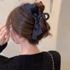 Novo Clipe de Laço Preto Estilo Hepburn para Mulheres Grande Sofisticado Penteado Celebridade da Internet Presilha de Cabelo Parte de Trás da Cabeça Clipe Tubarão