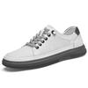 Tenis de Piel Genuina para Hombre, Zapatos Casuales Planos Blancos Antideslizantes, Zapatos de Moda, Populares entre los Jóvenes, Hechos de Piel de Vaca de Primera Capa