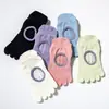 Calcetines de Yoga de Cinco Dedos para Mujer, Antideslizantes Profesionales, Transpirables Finos Estilo Verano, Entrenamiento Físico, Calcetines Tobilleros con Dedos Separados Específicos para Pilates