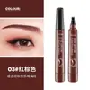 Lápiz de Cejas Salvaje con Raíces Transparentes, que No se Desvanece y de Larga Duración, Auténtico Artefacto de Cejas Líquido de Cuatro Puntas para Celebridades Femeninas Artificiales de Internet