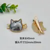 Joyas Yingyi DIY Brocado Song Nueva Base para Pasador Bigote de Gato Ranura con Cubierta Estilo Chino Parche Hecho a Mano Material