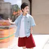 Camisa fina xadrez listrada estilo coreano para meninos 2026 verão nova panda redondo infantil média e grande cardigã moderna