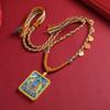 Collar Xizang Colgante Cuerda Colgante Thangka Colgante Wuye Templo Wenchuang Deidad Patrona Ocho Nudos Cuerda de Algodón Tejida a Mano