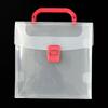 Fabricante Hebilla Pp Maletín Tapa Abatible Transparente Sarga Caja de Plástico Embalaje de Papelería Almacenamiento Asa Caja de Archivos
