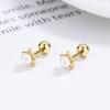 Pendientes de plata de ley 925 con forma de estrella y perla, estilo coreano, sencillos, con cuentas, para mujer, para verano