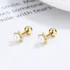 Pendientes de botón de hilo de perla estrella para mujer Plata de ley 925 estilo coreano temperamento personalizado con cuentas para el lóbulo de la oreja joyería de oreja de alta calidad