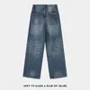 Pantalones Vaqueros Anchos Lavados Vintage Azules Retro Americanos para Hombre Marca de Tendencia Pantalones Rectos Geniales en Stock Versión Coreana