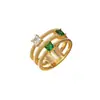 Anillos de Moda Estilo Coreano para Mujer Personalizados de Venta Caliente Transfronteriza Joyería de Anillo de Zirconio Chapado en Oro Estilo Europeo y Americano