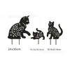 Nuevos Adornos de Hierro Transfronterizos para Jardín Animales Decorativos de Piso Inserciones Gatos, Perros, Conejos, Pollos Inserciones de Césped Huecos Adornos de Arte para Patio