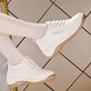 2026 Primavera Nuevo Estilo Casual Cómodos Suela Suave Zapatos Mocasines para Mamá Mayor Mujer Blancos Planos de Trabajo de Cuero